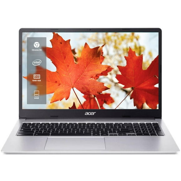 Acer Chromebook 315 15.6" FHD Laptop, Intel Celeron N4500, 4GB RAM, 64GB eMMC, Wi-Fi 6, 10-Hour Battery, Webcam, Chrome OS, Silver