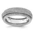 thumbnail image 4 of 925 Sterling Silver Polished Rhodium-plated Pav� Eternity Motion Ring Size 7, 4 of 7