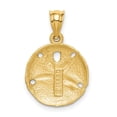 thumbnail image 3 of FJC Finejewelers 14k Yellow Gold Brushed Bright Cut Sand Dollar Charm, 3 of 7