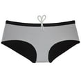 thumbnail image 3 of Men's Adjustable Drawstring Trunks Shiny Fabric Surfing Swimwear Spandex Lining Boxer Briefs Board Shorts Beachwear Black L, 3 of 3