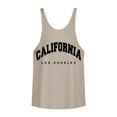thumbnail image 3 of Sngxgn Men's Tank Top Summer Workout Sleeveless Shirts for Swim Beach Bodybuilding(Khaki,L), 3 of 4