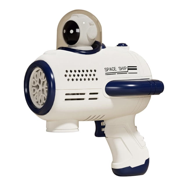 Space Bubble Blaster con luz LED para verano al aire libre/juguetes de fiesta (azul)