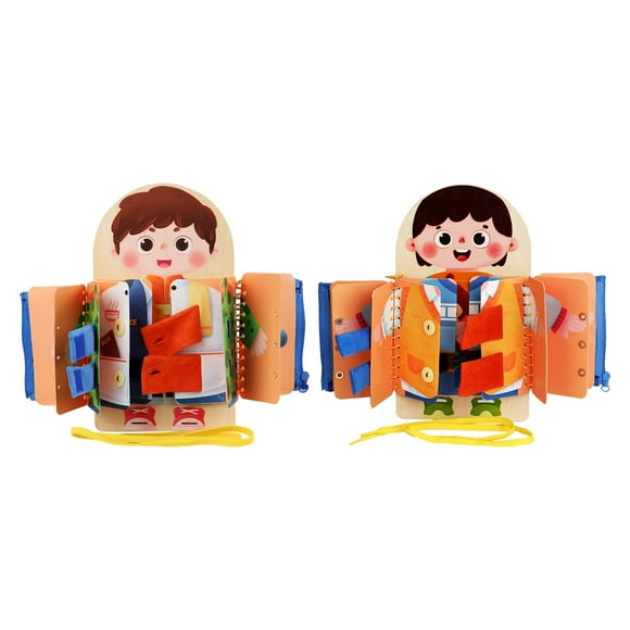 Juguetes de aprendizaje temprano, juego de tablero ocupado para habilidades vitales básicas para niños, mejora las habilidades motoras y el desarrollo