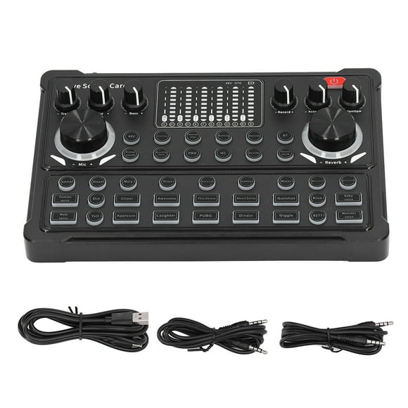 Live Streaming Sound Card, Voice Changer Sound Board Wide Compatibility Cool Breathing Lights Noise Reduction Connection For Home