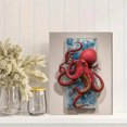 thumbnail image 2 of Red Octopus Canvas Wall Art，Ocean Creature Decor for Living Room Bedroom Dining Room Bathroom, 2 of 8