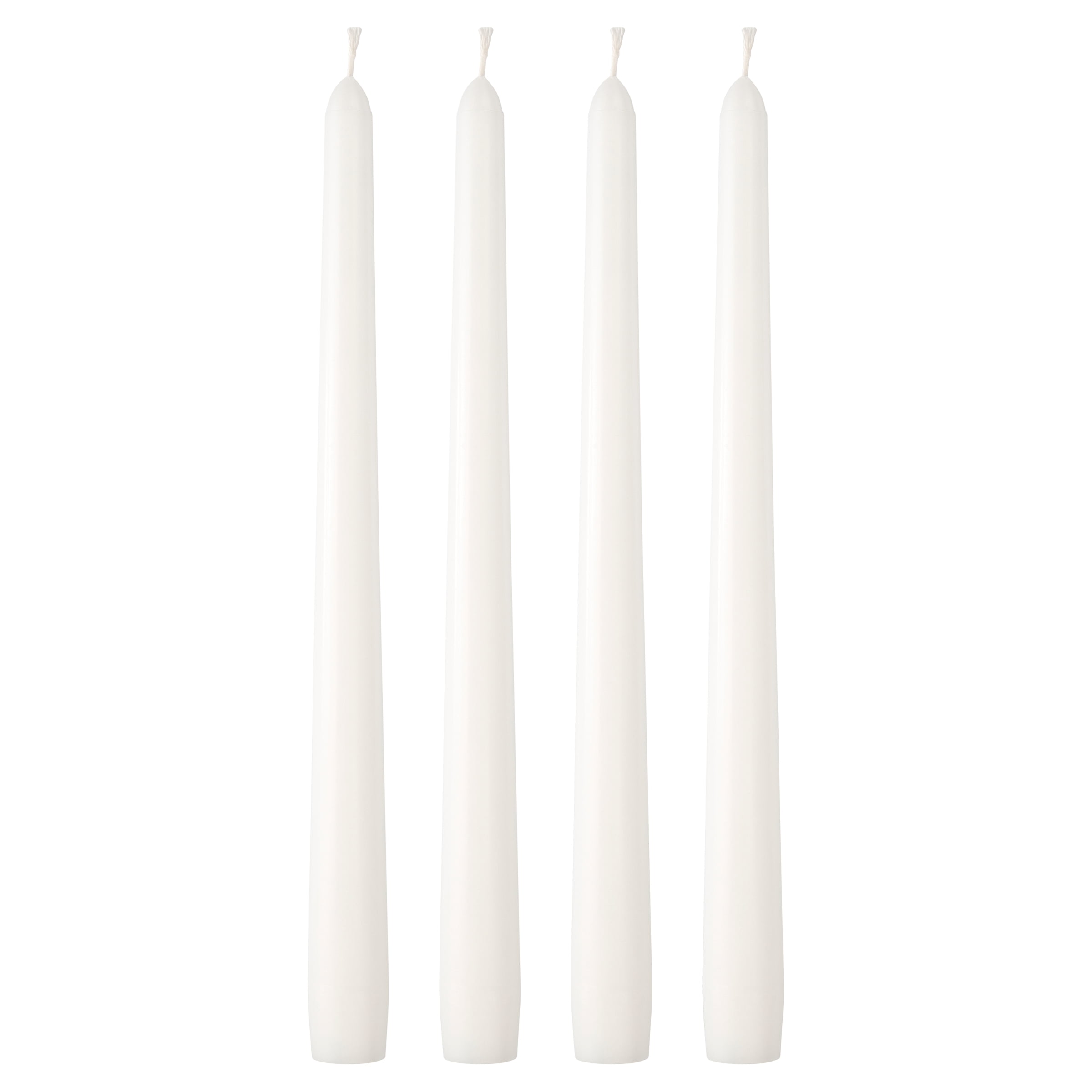 Mainstays Unscented Taper Candle, White, 4-Pack, 10 inches Long