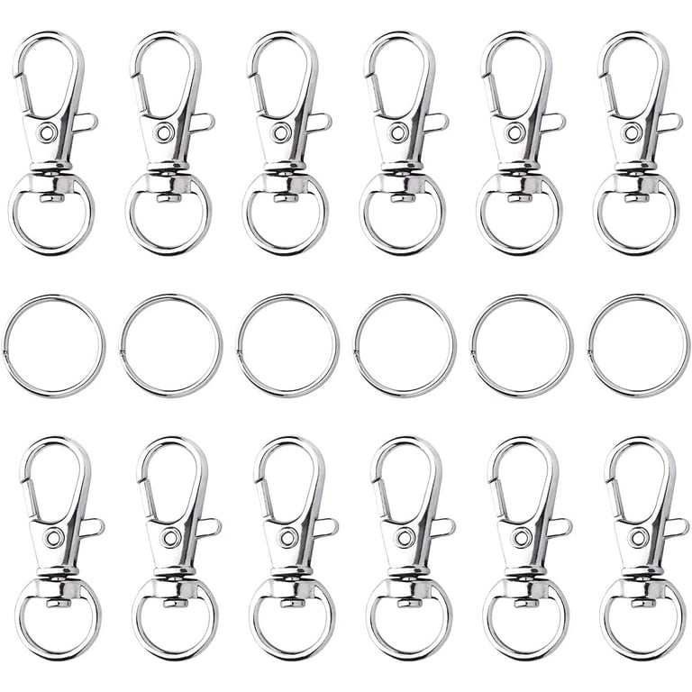 VEIWO 100PCS Metal Lobster Claw Clasps Trigger Clips Swivel Lanyard Snap  Hooks with Key Chain Rings for Crafts, DIY, Jewelry Finding Making (50  Clasps + 50 Key Rings)(Small Size) 