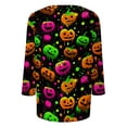 thumbnail image 5 of Halloween Tshirts for Women 3/4 Length Sleeve Womens Tops Fall V Neck Loose Fit Funny Graphic T Shirts Halloween Costume, 5 of 5