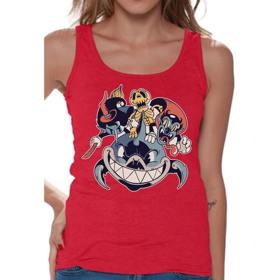 Awkward Styles Halloween Sleeveless Shirt Shark Tank Top for Women