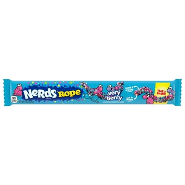Nerds Rope Very Berry, Crunchy and Gummy Candy, .92 oz, Individually Wrapped