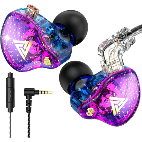 SDES-QKZ AK6 Pro Wired IEM for Gaming Earbuds with MIC, in Ear Monitor Headphones, Deep Bass Sound, 1DD 10mm Dynamic Driver, IEM for Music Video Calling(Colors)