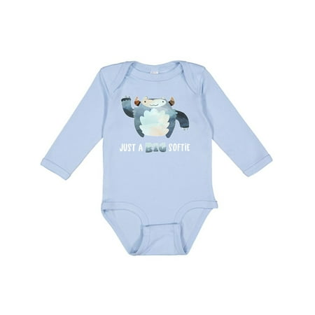 

Inktastic Just a Big Softie Cute Winter Yeti Boys or Girls Long Sleeve Baby Bodysuit