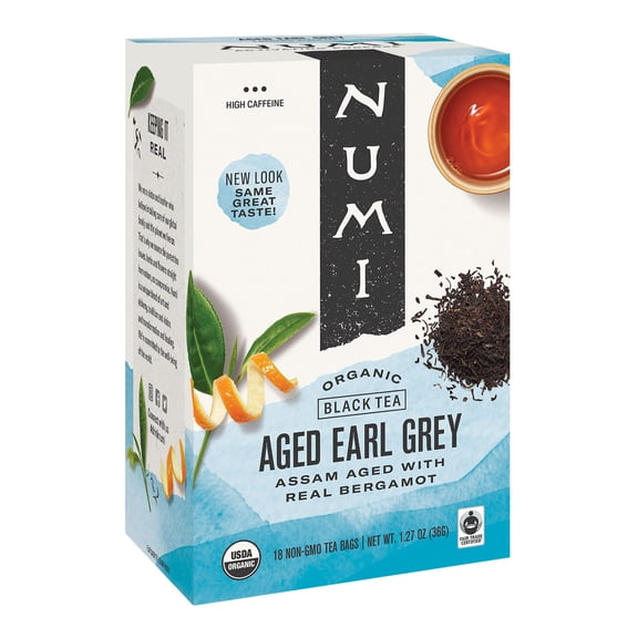 Numi Organic Aged Earl Grey Tea 1.37oz Pack of 4