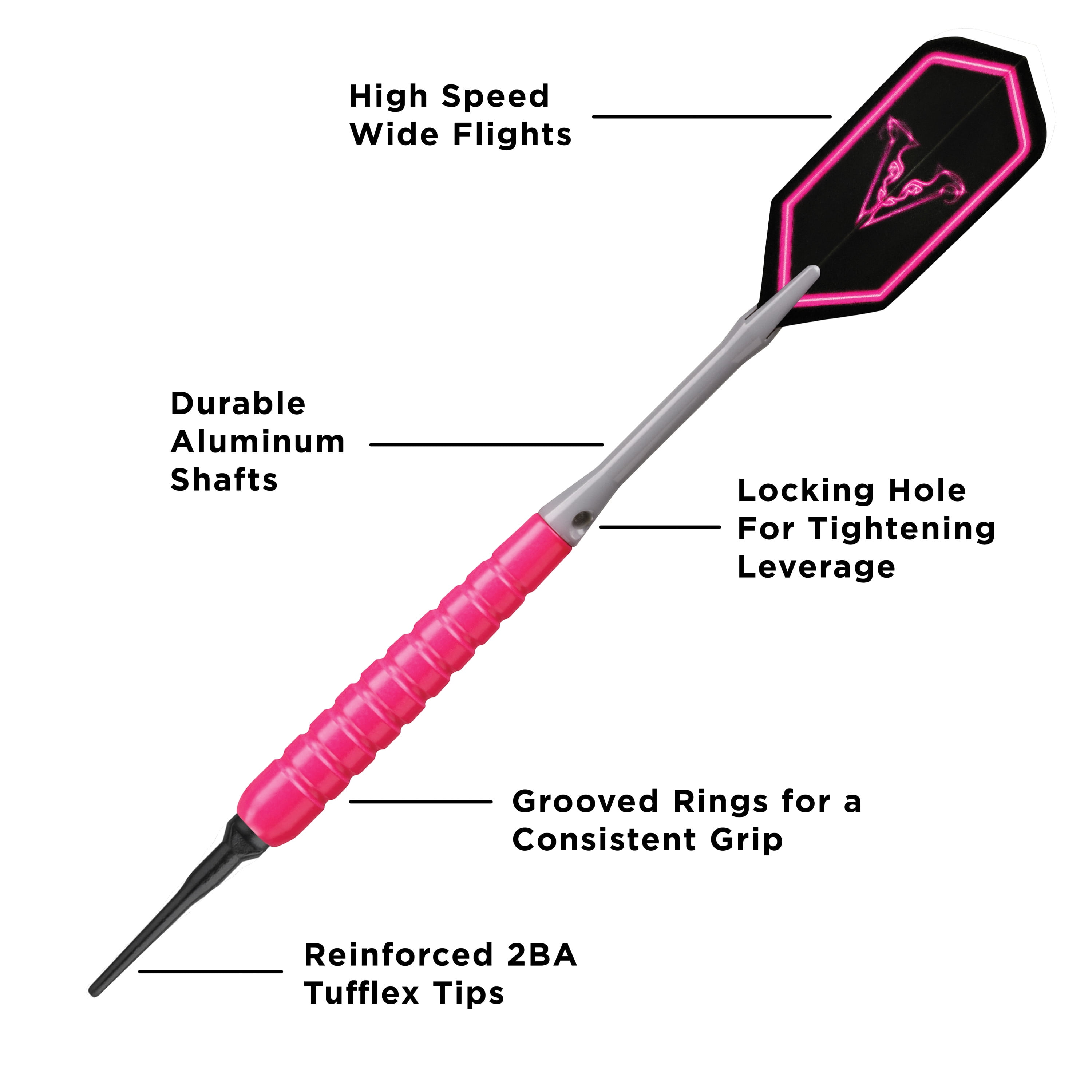 R4X Delta Pink Standard Dart Flights - DARTING AROUND LLC
