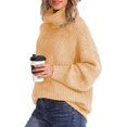 thumbnail image 4 of Women's Fall Oversized Pullover Sweaters Casual High Neck Long Sleeve Tops Winter Clothing, 4 of 12