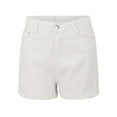 thumbnail image 3 of Yubnlvae High Waist Denim Shorts for Women - Summer Wide Leg Rolled Jean Shorts (Casual Outfits, Side Pockets) White XXL, 3 of 3