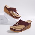 thumbnail image 6 of ShiShine Women's Hollow out Thong Wedge Slide Sandals Open Toe Slip On Beach Vacation Walking Shoes, 6 of 7