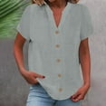 thumbnail image 2 of Summer Tops Women 2025 Plus Size Fashion Solid Color Ruffle Short Sleeve V-Neck Blouse Top, 2 of 6