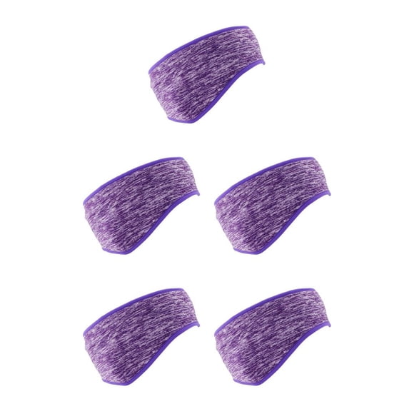 Greeniant Deportes de invierno Diadema A prueba de niebla Orejeras cálidas Elasticidad Protector de cabeza Estilo simple Protector facial Púrpura 5piezas