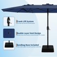 thumbnail image 4 of 15ft Large Patio Umbrella with Base & Solar Lights-Rectangular Patio Umbrella with Crank Handle, UV Protection for Outdoor Market, 4 of 6