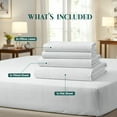 thumbnail image 2 of Beddora Lightweight Microfiber Sheet Set – Soft, Breathable, Quick-Dry & Wrinkle-Resistant – Includes Flat Sheet, Fitted Sheet & Pillowcases – King – White, 2 of 6