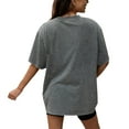 thumbnail image 2 of Women's Gameday Couture Grey New York Giants Throwback Oversized Snow Wash T-Shirt, 2 of 2