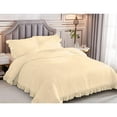thumbnail image 2 of DNG Creations 3 Piece Vintage Ruffle Pattern Comforter Set Premium Ultra Soft 550 GSM All Season ( Full/Queen Size ) 100% Egyptian Cotton Solid Ivory Colour, 2 of 8