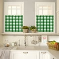 thumbnail image 4 of Happy St. Kitchen Curtains and Valances Set, Patrick's Day Green White Buffalo Check Plaid Rod Pocket Window Valance 18 Inch Window Curtain Panels for Living Room Bedroom Laundry, 27.5x36in, 3 Pieces, 4 of 7