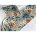 thumbnail image 3 of Floral Design Bed Runner Set, Autumn Flowers Boho with Dreamy Petals on Art Nouveau Backdrop, Decorative Bedding Scarf & a Pillow Sham for Hotels Homes, Twin, Pale Teal Cream Pale Ruby, by Ambesonne, 3 of 3