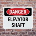 thumbnail image 4 of (2 Pack) Elevator Shaft OSHA Danger Sign 10 Inch X 7 Inch Indoor / Outdoor Rust-Free Aluminum Metal Signs for Workplace, Workshop, and Construction Site, Made in the USA, 4 of 8