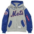 thumbnail image 2 of Men's New Era x Alpha Industries Heather Gray/Royal New York Mets Full-Zip Hoodie Jacket, 2 of 3
