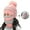 Pink-4PCS, variant on 4PCS Womens Winter Warm Knit Beanie Hat Touchscreen Gloves Scarf Mask Set with Fleece Lined Skull Caps Neck Scarves