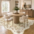 thumbnail image 5 of Moynesa 5'x7' Vintage Floral Area Rugs for Living Room, Scalloped Non Slip Washable Rug for Bedroom, Distressed Farmhouse Accent Carpet for Dining Room Sunroom Nursery, Cream Beige, 5 of 12