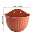 thumbnail image 3 of Plastic Hanging Wall Planter Pot, European-Style Brick Red Small Flower Plant Container, Railing Balcony Fence Vertical Growing Trough for Outdoor Garden, 3 of 5
