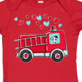 thumbnail image 4 of Inktastic Valentine Fire Truck with Cute Dalmatian and Hearts Boys or Girls Baby Bodysuit, 4 of 5