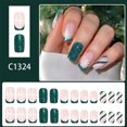 thumbnail image 2 of Uñas postizas Press On GCSQW Navidad verde con brillo, 24 piezas, 2 of 6