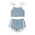 thumbnail image 2 of BONIXOOM Kid Toddler Girl Clothes Kids Clearance Pajamas Sleeveless Round Neckline Drawstring Christmas Set Blue 80, 2 of 9