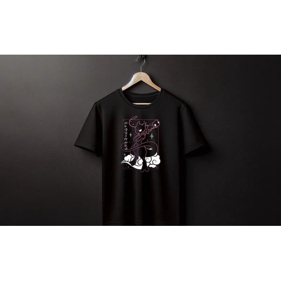 Mewtwo Mew Black Tee Perfect for a Present, Gift, Holiday, Birthday!