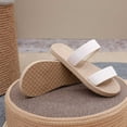 thumbnail image 6 of Utoimkio Flat Sandals for Women Under $10 Women's Summer Imitation Grass Woven Ribbon Flip Flops Beach Platform Flat Slippers Sandals, 6 of 9