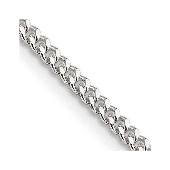 Auriga Fine Jewelry 925 Sterling Silver 2mm Curb Chain Necklace for Women 14"