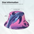 thumbnail image 2 of Kll Hawaiian Beach Dolphin Bucket Hat for Women Men Packable Travel Beach Sun Hat Outdoor Rave Accessories Reflective Fisherman Cap, 2 of 6