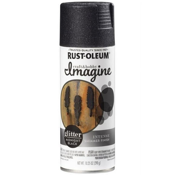 Pintura en aerosol Imagine Glitter de Rust-Oleum, color negro medianoche, paquete de 4