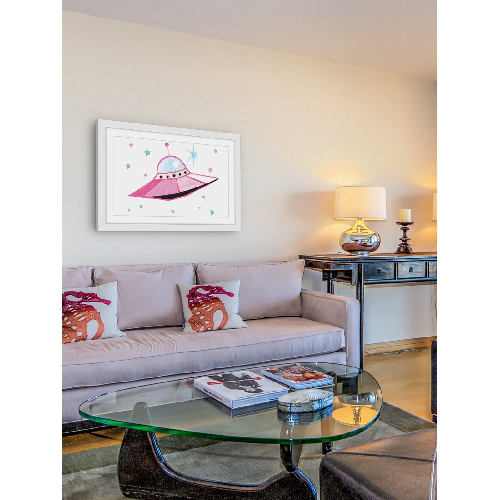 Marmont Hill "Ufo" By Molly Rosner Framed Painting Art Print, 24.0" x 1.5"