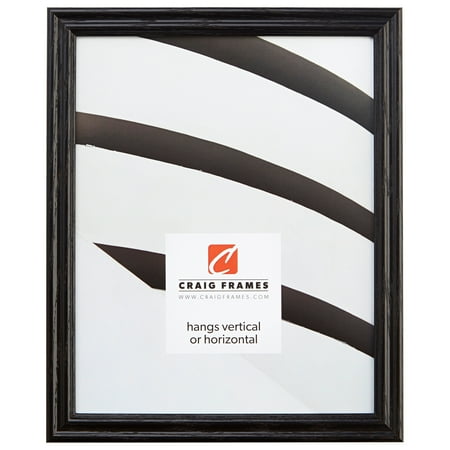 Craig Frames Wiltshire 200, 6x30 inch Traditional Black Hardwood Picture Frame