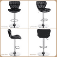 thumbnail image 5 of Alden Design Adjustable Mid-back Faux Leather Counter-Height Bar Stool, Set of 2, Black, 5 of 11