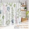 thumbnail image 6 of Plant Shower Curtain, Green Plants Herb Floral Bathroom Curtain, Green Leaves Botanical Shower Curtain Set with 12 Hooks for Bathroom 72Wx72L inch, 6 of 6