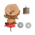 thumbnail image 3 of Bird Cage Perch Platform, Edible Coloring Nutritious Bite Resistant Round Wooden Stand Platform  For Birds S, 3 of 8