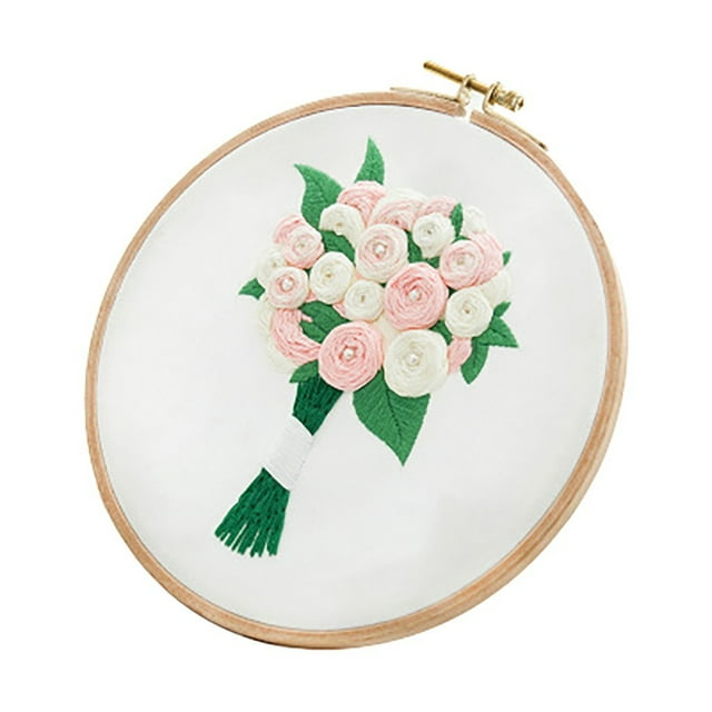 Cross Stitch Full Range of Embroidery Cross Stitch Stamped Embroidery Cloth With Floral Kit