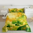 thumbnail image 2 of jejeloiu St.Patrick'S Day Bedding Comforter Set,Green Flower Floral Twin Comforter Sets,Lucky Four Leaves Clover Bedding Set For Teens,Microfiber Bedroom Decor Reversible,2 Pieces, 2 of 8