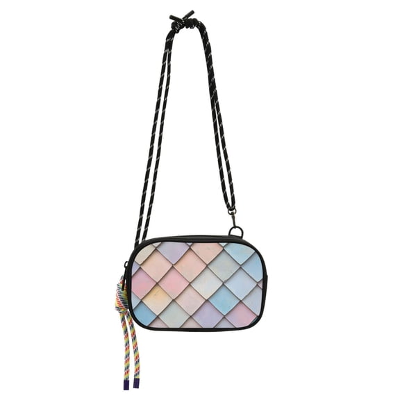 FORMRS Mini Crossbody Bag for Women Adjustable Rope Shoulder Casual Phone Purse, Orange Art Pattern